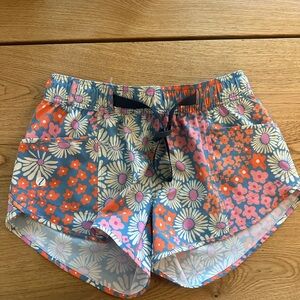 Women’s Floral Daisy Athletic Shorts — Blue & Pink Nani XS